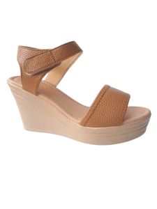 Giày xăng đan nữ đế xuồng da bò thật cao cấp VI VI .Đế cao 9 phân .