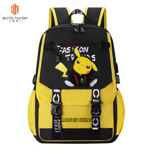 ARCTIC HUNTER กระเป๋านักเรียน Pikachu กันน้ำและน้ำหนักเบา กระเป๋าเป้นักเรียน ความจุใหญ่ กระเป๋าสะพายหลัง