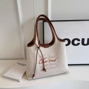 Gaya Busana Chio2nd Tas Jinjing Memori Tulisan Tangan Tas Kanvas Bahu Tas Jinjing Jinjing