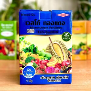 ผงจุลธาตุคอปเปอร์ คีเลต 14% Cu- EDTA Wesco เวสโก้ ทองแดง บรรจุ 1 กิโลกรัม