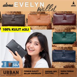 Dompet Wanita ALONA EVELYN WALLET Kulit Sapi 100% Cewek Lipat Panjang Elegan Import Murah Terbaru