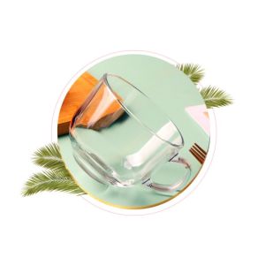 AT home แก้วกาแฟ ถ้วยแก้วใส ถ้วยใส่นม ขนม ข้าวโอ๊ต ขนาด 450ML หรูหราสไตล์ตะวันตก แก้วน้ำอเนกประสงค์ พร้อมหูจับ ทนความร้อน