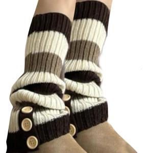 Nữ lolitas đan tất dài ngọt ngào nút làm ấm chân Harajuku Đai bó ống chân tất kiểu ủng không che bàn chân mùa đông ấm áp mắt cá chân vớ cổ cao