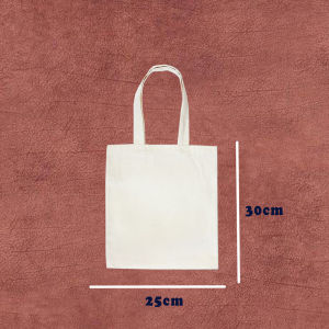 Totebag Blacu Putih Polos L 25x30 Type Potrait Tas Tote Bag Lukis Ecoprint