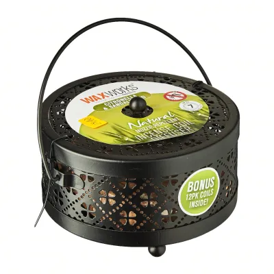 Waxworks Citronella & Sandalwood Mosquito Incense Coil Diffuser