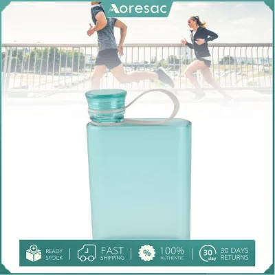Aoresac phẳng chai nước giấy chai nước trong suốt 380ml chống rò rỉ vuông dễ dàng mang theo nhựa cho các trường học