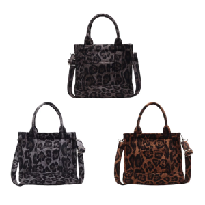 Women Top Handle Bag Leopard Pattern Crossbody Bag Stylish Shoulder Bag Simple Daily Handbag Purse for Everyday Work