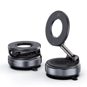 Adjustable 360° Magnetic Phone Mount with Vacuum Suction Cup – Folding Swivel Stand for Car Gym Mirror or Home Use