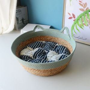 Rattan cat scratching board nest-removable and washable cat supplies woven heating pad