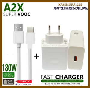 Charger 180W For OPP A2X For Android Adaptor Charger+Kabel Type C Super Vooc Fast Charging Universal