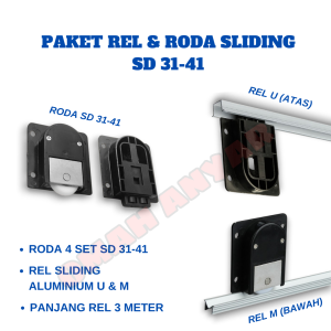 Paket Rel Roda Sliding Lemari Huben SD- 3141