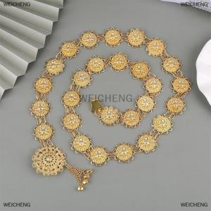 [COD] WEICHENG Traditional Sarong Color Belt Vintage Jewelry Buckle Belt Necklace For Woman Decoration