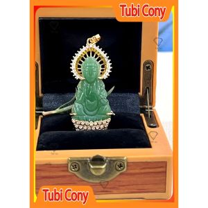 Mặt dây chuyền quan âm xanh dầu tinh xảo M9424-121-KT Tubi Cony