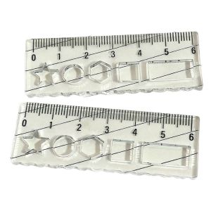 OUREAL 1pcs Pocket Mini Ruler Transparent Drawing Measuring Tool Protractor Portable with Wave Line Straight Ruler Students