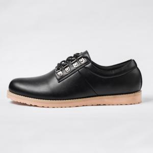 NAZ CLEON - Sepatu Semi Formal Pria NAZ Sepatu Kasual Kerja Cowok Sepatu Kulit Sintetis Hitam Pria