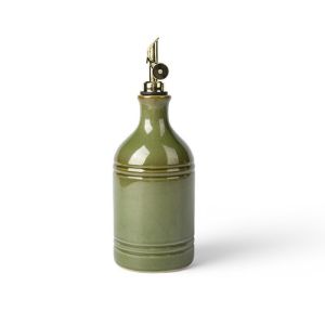 ZGNAY MALL Metal Pointed Spout Nordic Retro Olive Oil Bottle Ceramic Light-blocking Bottle Body Vinegar Bottle Seasoning Jar Large Capacity Olive Oil Dispenser Restaurant