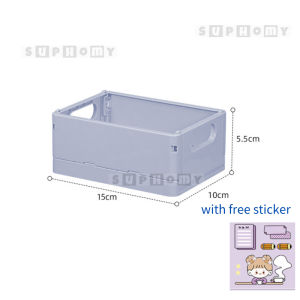 💖SG local stock💖Foldable storage box Stationery organizer Desktop organiser Cosmetic jewellery box with free sticker