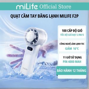 Quạt cầm tay băng lạnh miLife F2P/F3P/ F9P/ F10/ F11/ F16/ K75 - 100 cấp độ gió- Bảo hành 12 tháng
