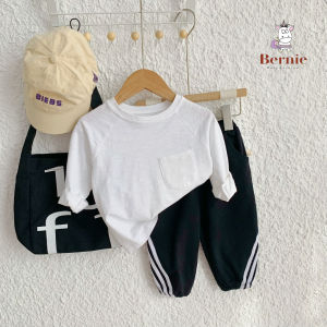 Đồ tay dài thể thao cho bé gái bé trai hàn quốc áo phông áo thun dài tay trơn và quần dài thể thao 8 đến 25kg