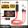 C-SAW 2m Lightning Port IOS To HDMI Cable 4K TV HDMI Display Adapter USB Cord For iPhone 5/5c/5s/6/6Plus/6s/6s Plus/7/7 Plus 11 12 11Pro Max XS Pro Max XR SE2 iPad Air Plug and Play Cable. 