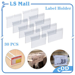 30PCS Retail Price Label Holder Clear Plastic Merchandise Sign Display Holder for Supermarket Shop