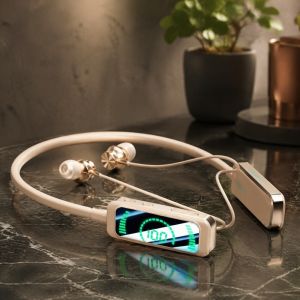 OFTBT HiFi Sound Wireless Earphones HD Screen Noise Reduction Bluetooth Headset Support TF Card Waterproof Karaoke Earphones Sports Use