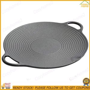 [CY] 11.8/13.8/14.6 Inch Coating Frying Pan with Handles Iron Round Griddle Non Stick for Indoor Or Outdoor Grilling