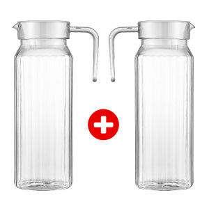 เหยือกน้ำพลาสติกใส วัสดุ PP คุณภาพสูง ตกไม่แตก ความจุ 1100 มล. พร้อมฝาพลาสติก