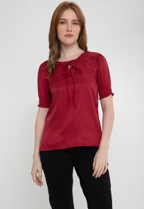 Krizia Puff Sleeves Tie Neck Blouse Top