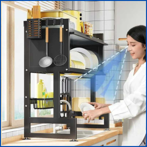 COD ROBMET Rak Dapur Pengering Piring 3 Tingkat Atas Wastafel Sink Dish Rack - RM385