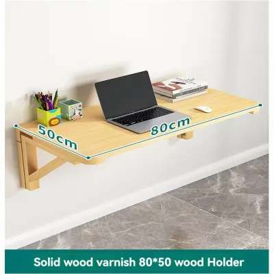 Wall-Mounted Folding Computer Desk Dining Table Study Desk Modern Minimalist Style Wooden Material