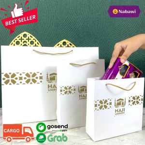 Paperbag Putih Souvenir Haji Umroh Gambar Kabah Kakbah Goodie Bag Tas Kemasan Oleh Oleh Haji Umroh