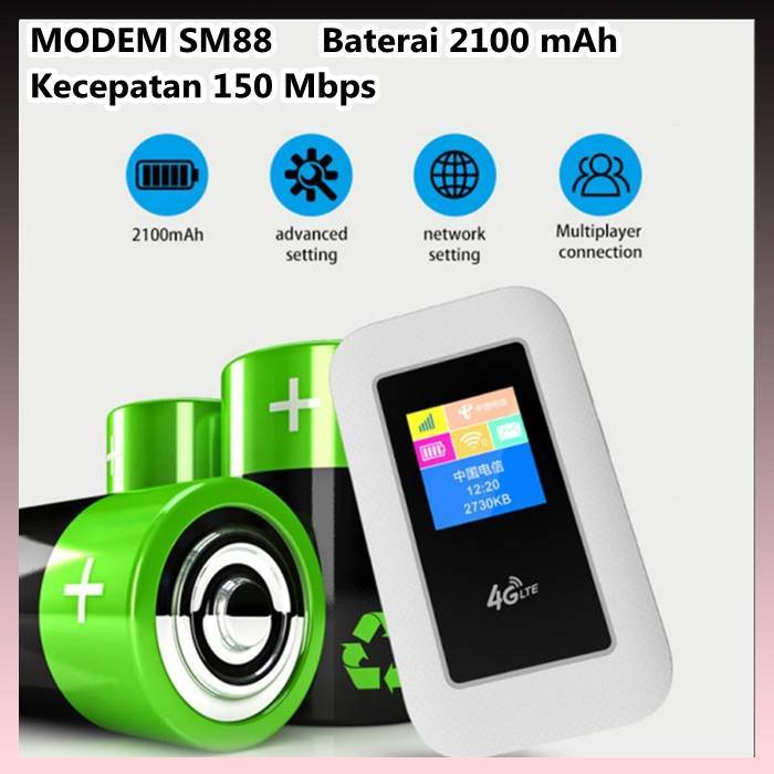 Modem Smartcom Modem Mifi Wifi portable SMARTCOM SM88 Unlock All Operator 4G 2100mAh ...