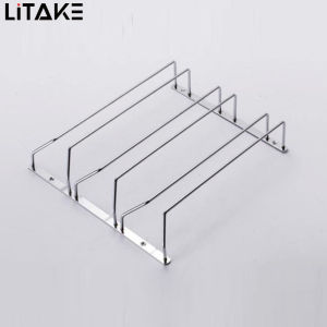 Litake 1 Pcs 1-5 Rows Stainless Steel Wall Mount Stemware Wine Glass Hanging Rack Holder Shelf
