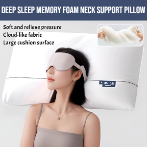 JS-Star Hotel Deep Sleep Memory Foam Neck Support Pillow Orthopaedic Ergonomic Latex Cushion Pillow Student Sponge Curved Memory Pillow