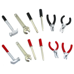 6Pcs/set Tools Mini Hammer Wrench Screwdriver Scissors Toys 1:12 Dollhouse Miniature Simulation DIY Crafts