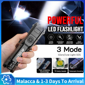 Strong Brightness  Led Flashlights Rechargeable Outdoor Use High Light Flashlights Handheld Torch Portable 3 modes  Zoomable Electric Torch 强亮度手电筒