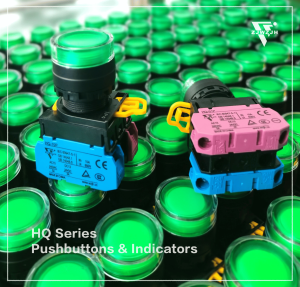 Nút nhấn cao cấp HQ có đèn/không đèn loại giữ/tự nhả lắp tủ điện tủ điều khiển PLC
