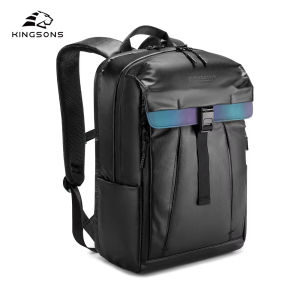 Kingsons 2025 New Black Stylish Sports Backpack For Men 1515.6 inch Laptop Backpack Waterproof College Student Boy School Bags