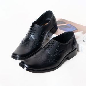 Sepatu Pantofel Tali Pria Formal Kerja Kantoran Kulit   Handmade M.9012