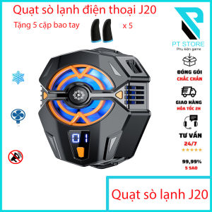Quạt tản nhiệt sò lạnh điện thoại J20 - Tích hợp AI thông minh công suất cao ( tặng kèm bao tay Memo cao cấp)