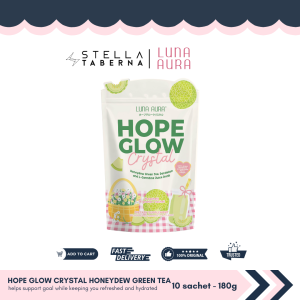 LUNA AURA Hope Glow Crystal Honeydew Green Tea Dandelion and L-Carnitine Juice Drink