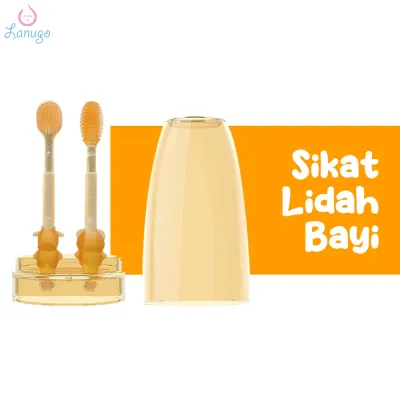 Sikat Lidah Bayi Silikon Lembut Sikat Gigi Bayi Pembersih Lidah Bayi 2 In 1
