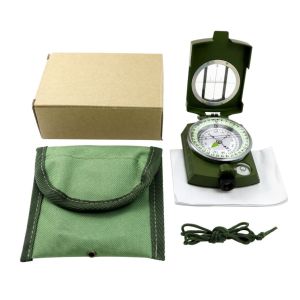 Military Compass Professional Lensatic Compass Outdoor Hiking Camping Navigation Compass with Bubble Level Sighting Lens