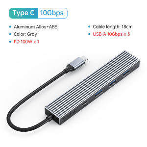 ORICO Type C USB 3.2 10Gbps HUB 4 Port 4K60Hz HDMI-compatib PD100 SD TF Splitter OTG Adapter For Macbook PC Computer Accessories