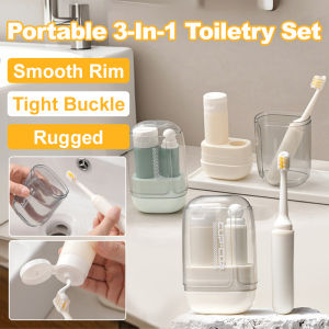 💕Travel Mouthwash Cup💕Portable Three-in-One Wash Set Travel Wash Set Toothpaste and Toothbrush Storage旅行牙刷杯