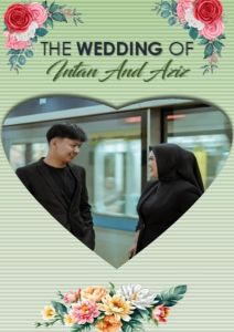 Undangan Pernikahan Bentuk Template PPT Ukuran 10x12 cm Model Love