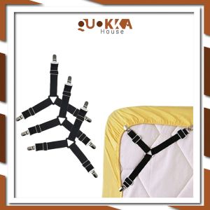 QUOKKA 4Pcs Bedsheet Triangle Clip Clipper Mattress Holder Elastic Grippers Bed Skid Proof 4 Keping Cadar Segitiga Clipper Pemegang Tilam Penggenggam Elastik Katil Kalis Skid 床单三角夹剪刀床垫支架弹性抓手床防滑