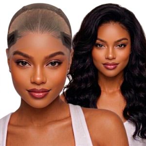 Max Wig Grip Cap 11x5 Glueless Wig Cap with Grip Band Non Slip Adjustable Wig Caps with Reusable HD Lace for Lace Front Wigs Brown