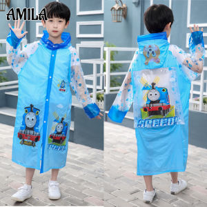 AMILA เสื้อกันฝน เด็กเสื้อกันฝนการ์ตูน P Oncho สำหรับเด็กหญิงและเด็กชายพองปีก P Oncho กับกระเป๋านักเรียนตำแหน่งเสื้อกันฝน เสื้อกันฝน